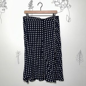 Vintage Black Circle Print Skirt VILLAGER